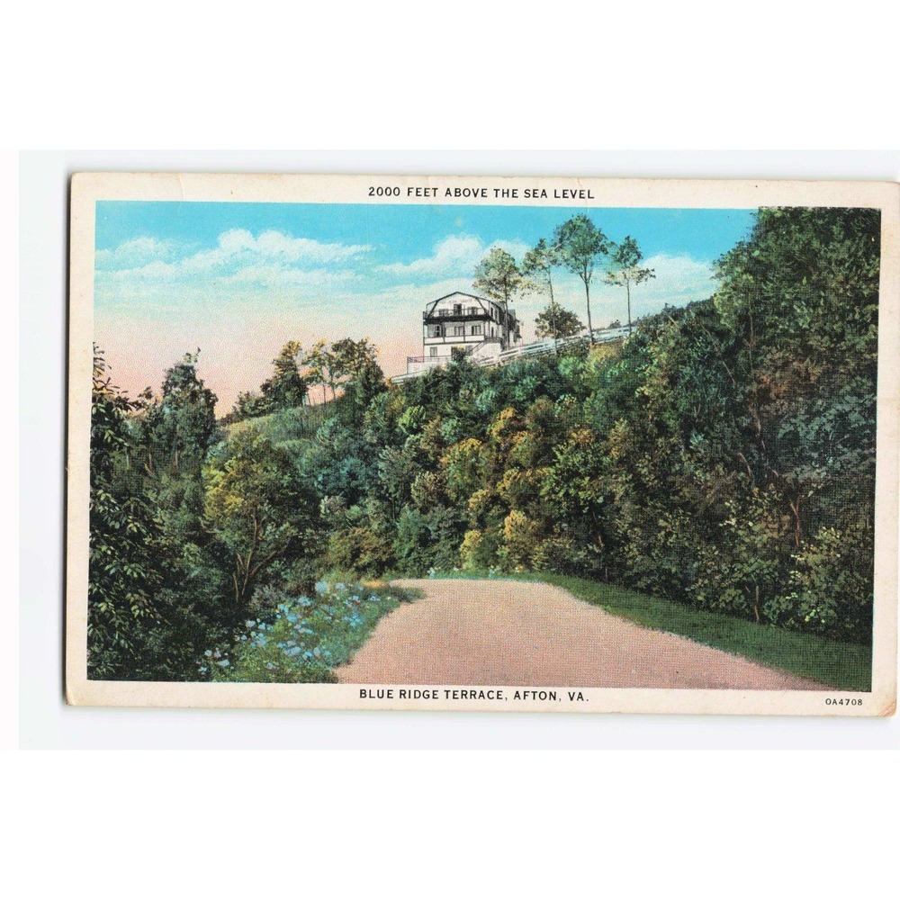 Vintage Blue Ridge Terrace Afton VA Postcard 2000 Feet Elevation Linen OA4708
